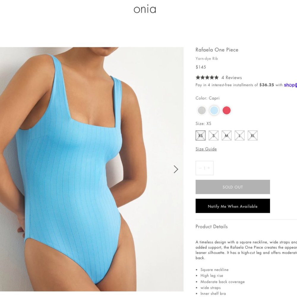 Onia Rafaela Ribbed One Piece, Capri - Picture 4 of 14